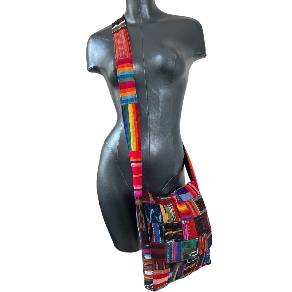 Patchwork Bohemian Multicolored Messenger Shoulde… - image 7